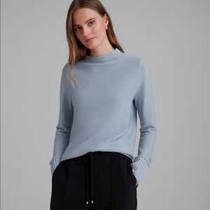 Club Monaco Tommie Merino Mock Neck Sweater in light blue